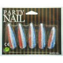 FAUX ONGLES TRICOLORES PAILLETTES