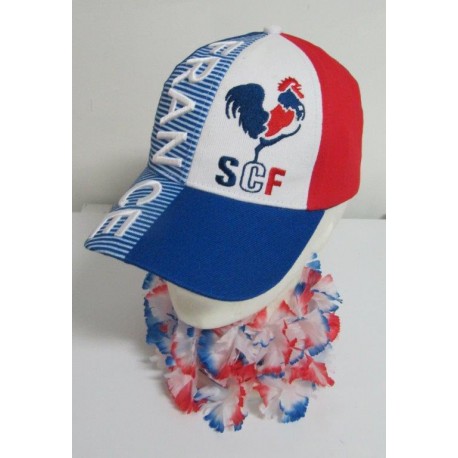 CASQUETTE TRICOLORE SCF COQ CIEL