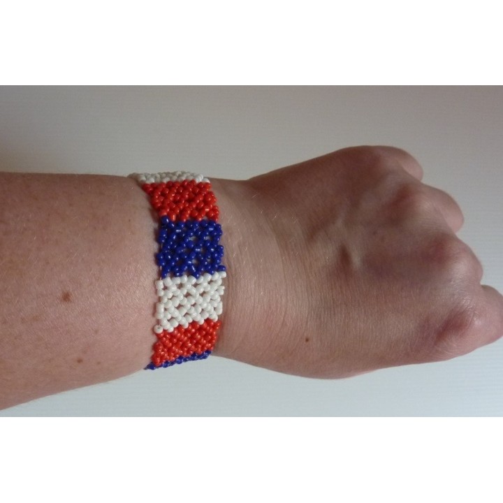 BRACELET TISSE PERLE TRICOLORE