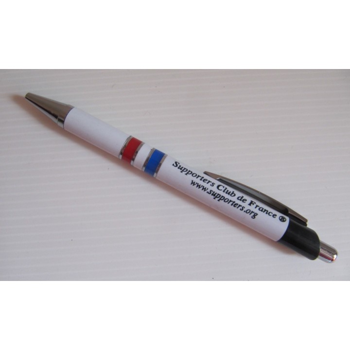 STYLO SCF BLANC BAGUE TRICOLORE