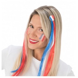 ATTACHES CHEVEUX BLEU BLANC ROUGE