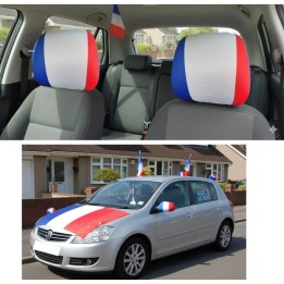 HOUSSES APPUIS TETE VOITURE FRANCE x2
