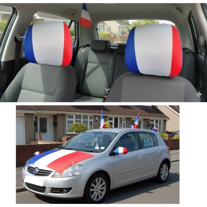 HOUSSES APPUIS TETE VOITURE FRANCE x2
