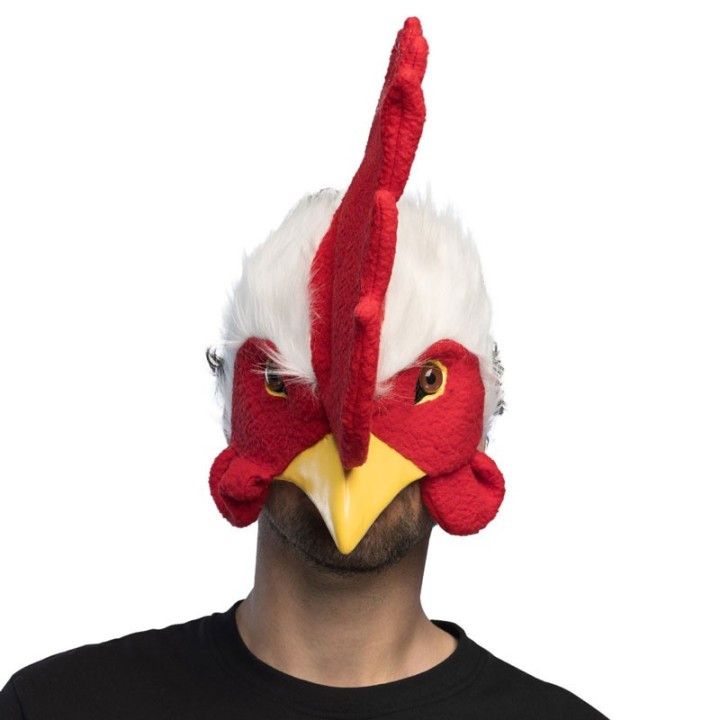 DEMI MASQUE PELUCHE COQ