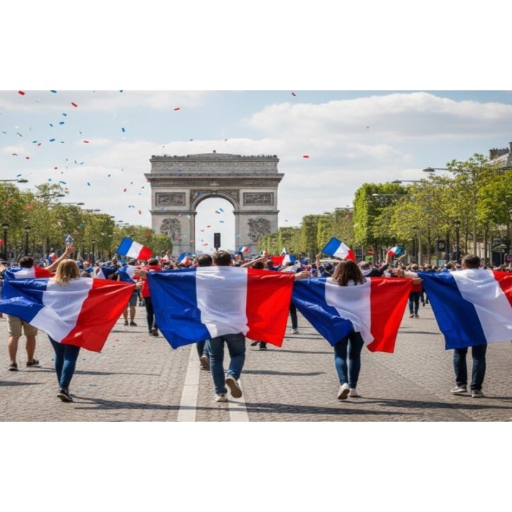 drapeau poncho france tricolore 90 x 150