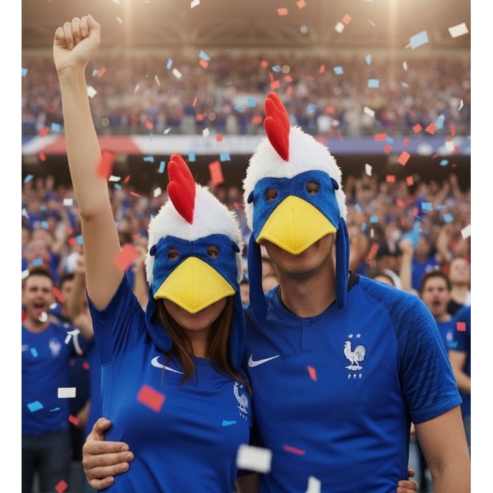 Couvre chef masque coq Supporter France