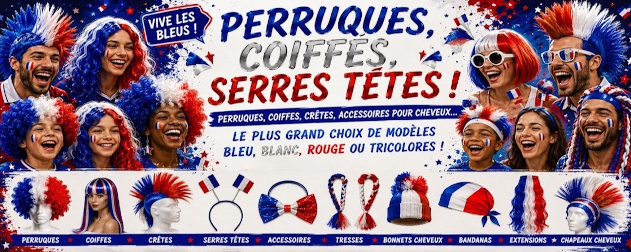 Perruque supporter coiffes supportrice France