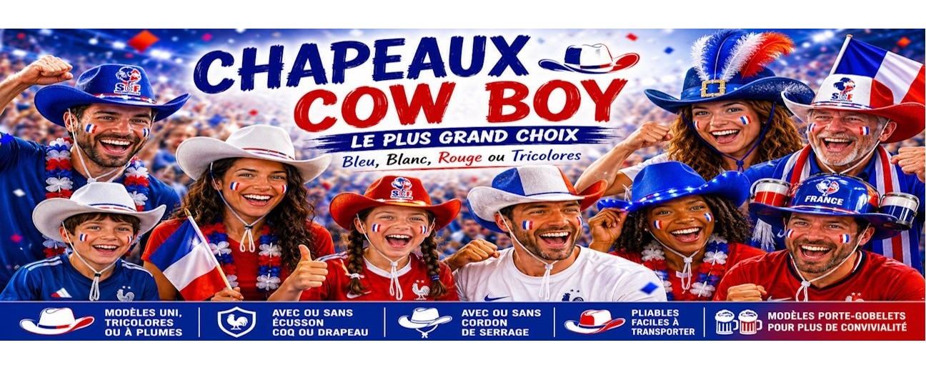 Chapeau cow boy supporter France
